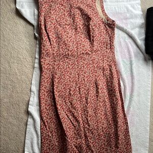 Floral Red Sleeveless Dress